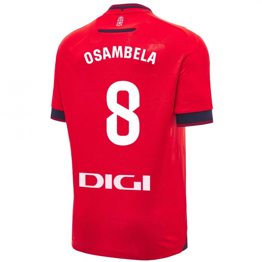 Men Football Asier Osambela #8 Red White Home Jersey 2024/25 T-Shirt Nz