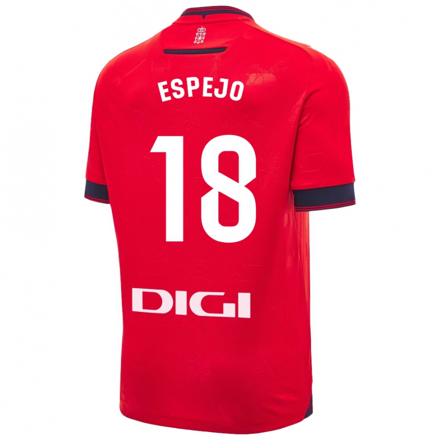 Men Football Diego Espejo #18 Red White Home Jersey 2024/25 T-Shirt Nz