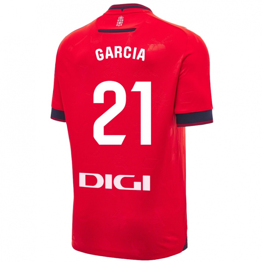 Men Football Jon García #21 Red White Home Jersey 2024/25 T-Shirt Nz