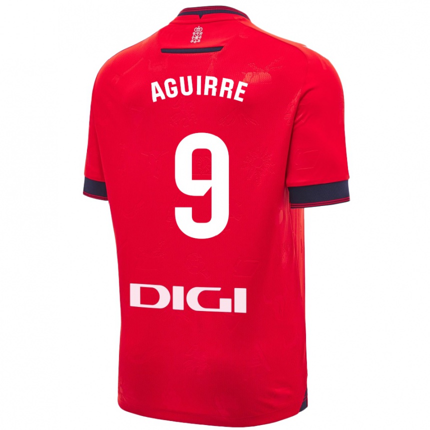 Men Football Jorge Aguirre #9 Red White Home Jersey 2024/25 T-Shirt Nz