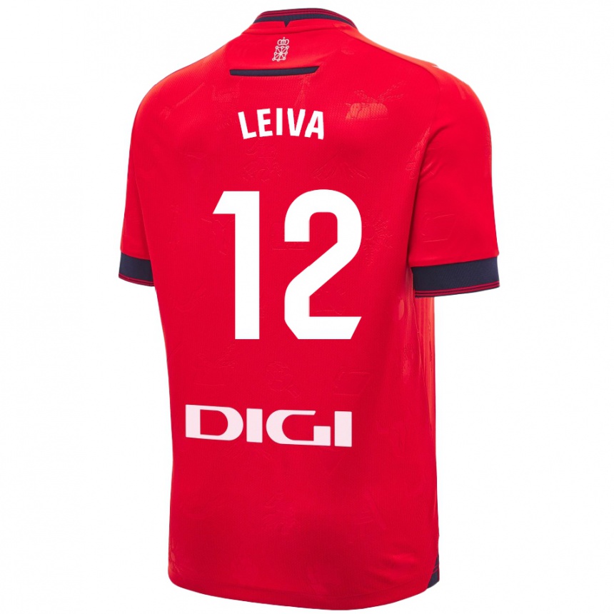 Men Football Álvaro Leiva #12 Red White Home Jersey 2024/25 T-Shirt Nz