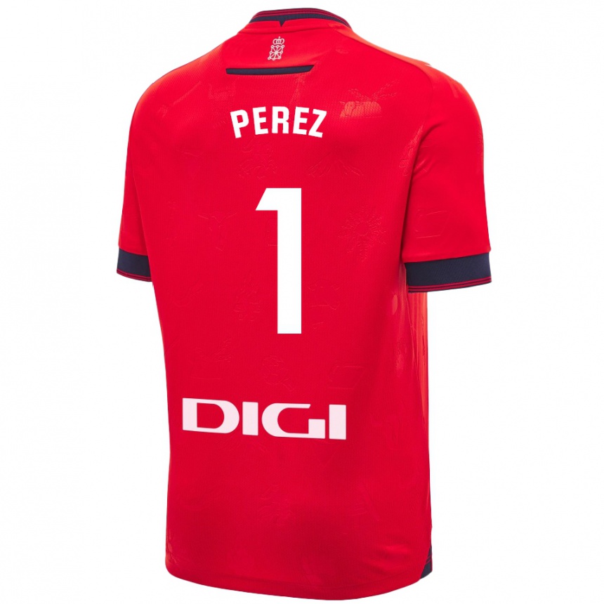 Men Football Silvia Pérez Fernández De Romarategui #1 Red White Home Jersey 2024/25 T-Shirt Nz