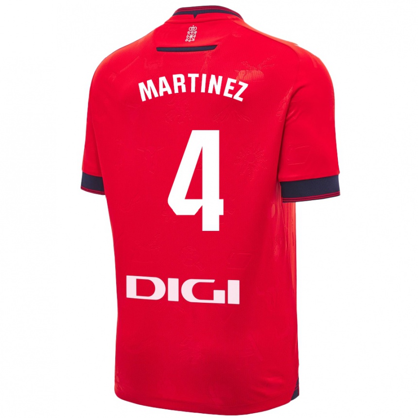 Men Football Vera Martínez Viota #4 Red White Home Jersey 2024/25 T-Shirt Nz