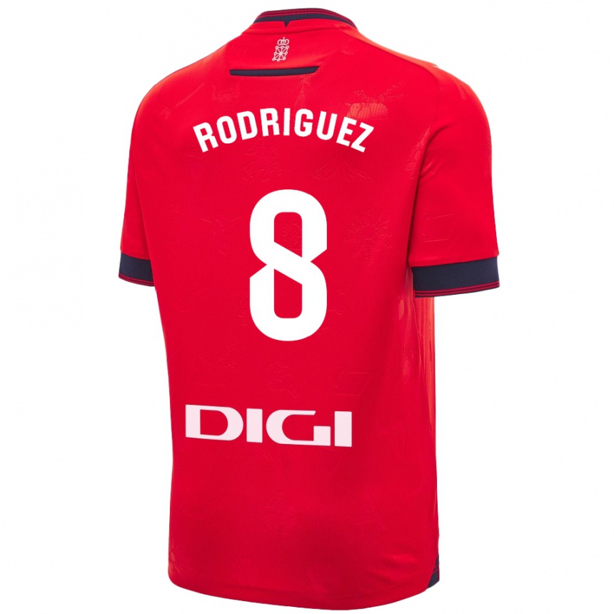 Men Football Vanessa Rodríguez Iribarren #8 Red White Home Jersey 2024/25 T-Shirt Nz