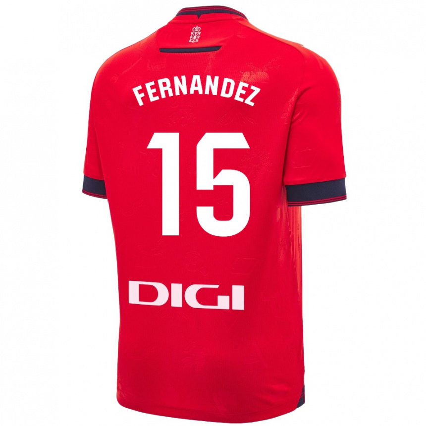 Men Football Leyre Fernández Sánchez #15 Red White Home Jersey 2024/25 T-Shirt Nz