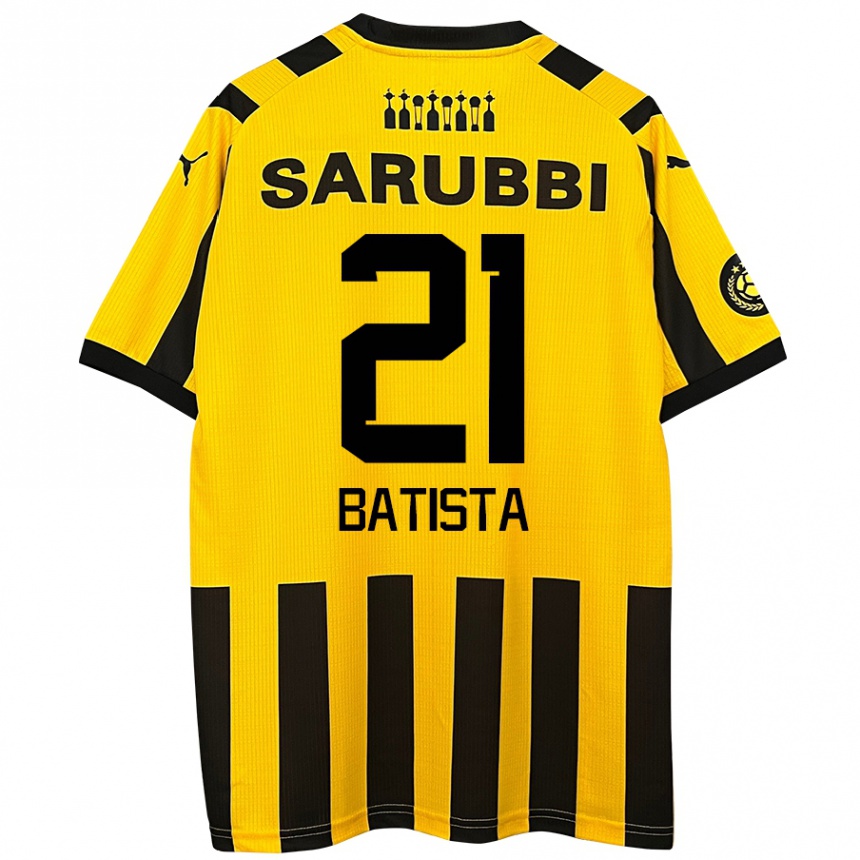 Men Football Facundo Batista #21 Yellow Black Home Jersey 2024/25 T-Shirt Nz