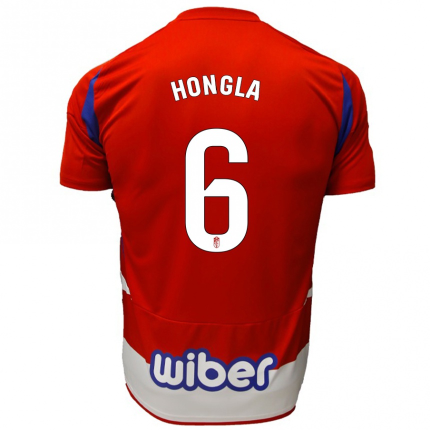 Men Football Martin Hongla #6 Red White Blue Home Jersey 2024/25 T-Shirt Nz