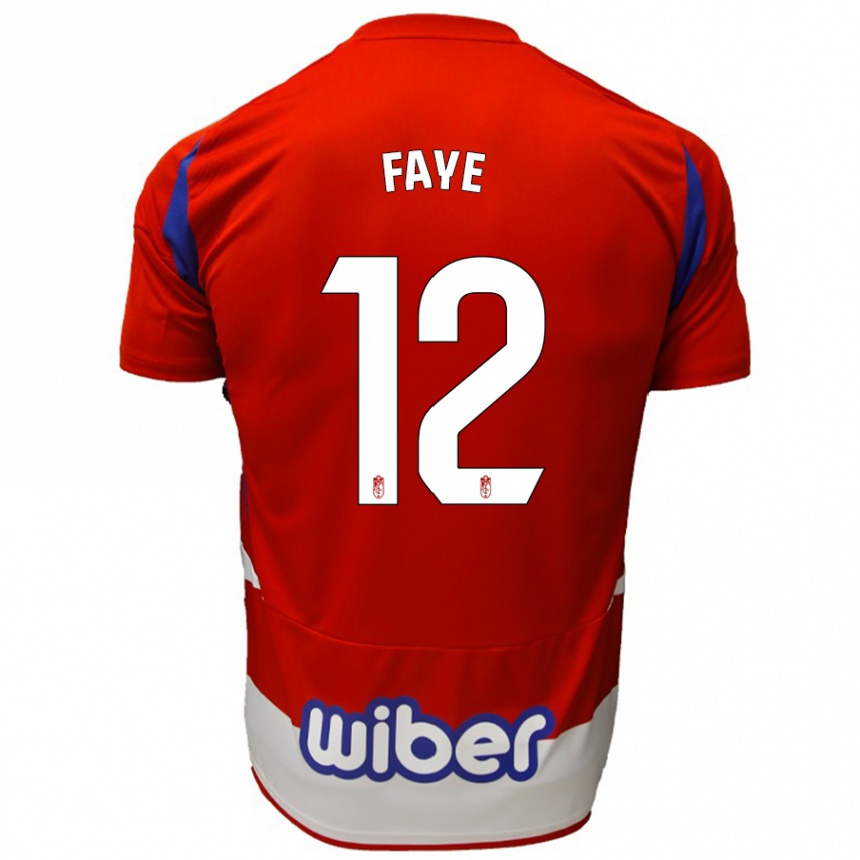 Men Football Serigne Faye #12 Red White Blue Home Jersey 2024/25 T-Shirt Nz