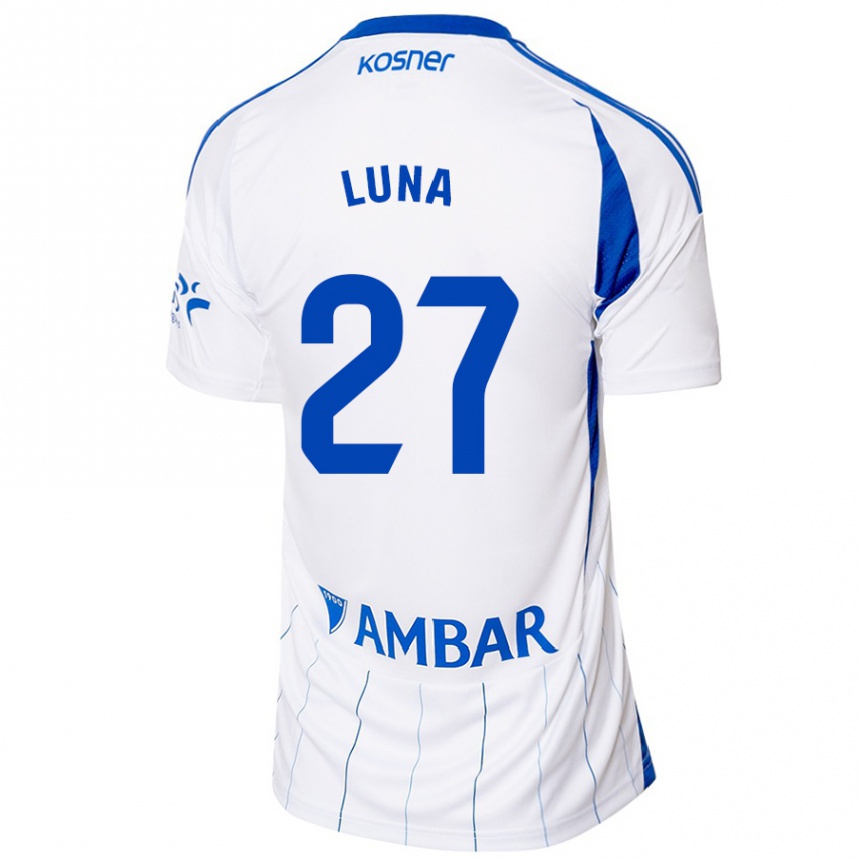 Men Football Marcos Luna #27 Red White Home Jersey 2024/25 T-Shirt Nz