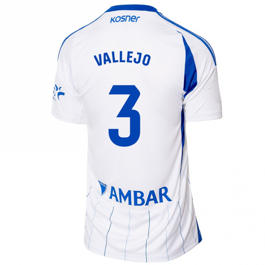 Men Football Jaime Vallejo #3 Red White Home Jersey 2024/25 T-Shirt Nz