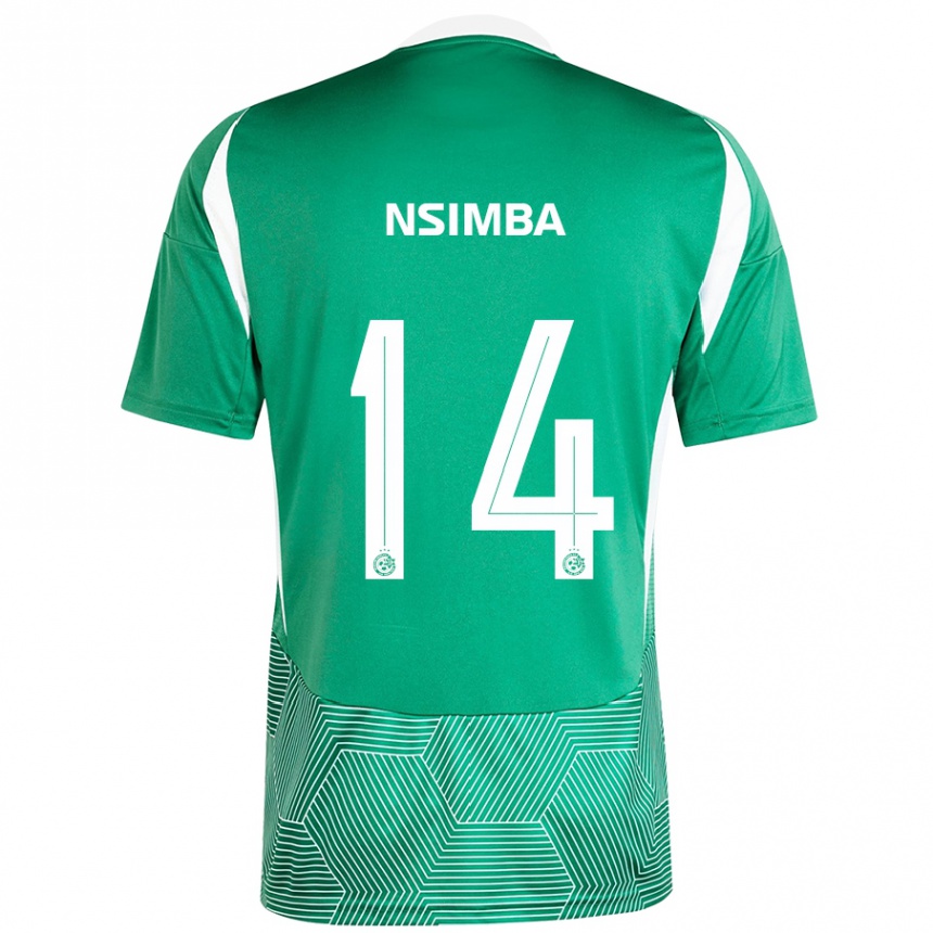 Men Football Vital Nsimba #14 Green White Home Jersey 2024/25 T-Shirt Nz