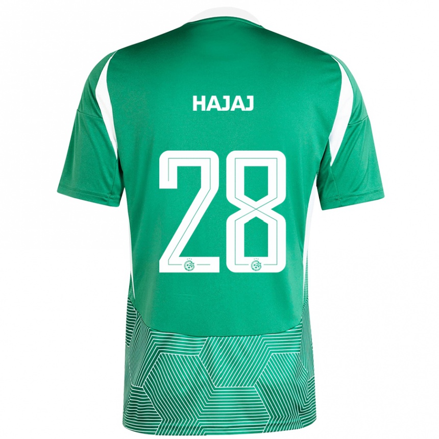 Men Football Ilay Hajaj #28 Green White Home Jersey 2024/25 T-Shirt Nz