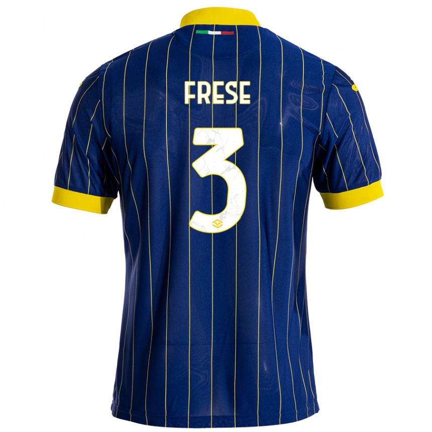 Men Football Martin Frese #3 Blue Yellow Home Jersey 2024/25 T-Shirt Nz