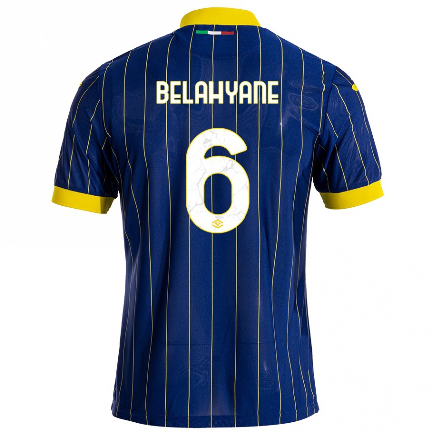 Men Football Reda Belahyane #6 Blue Yellow Home Jersey 2024/25 T-Shirt Nz