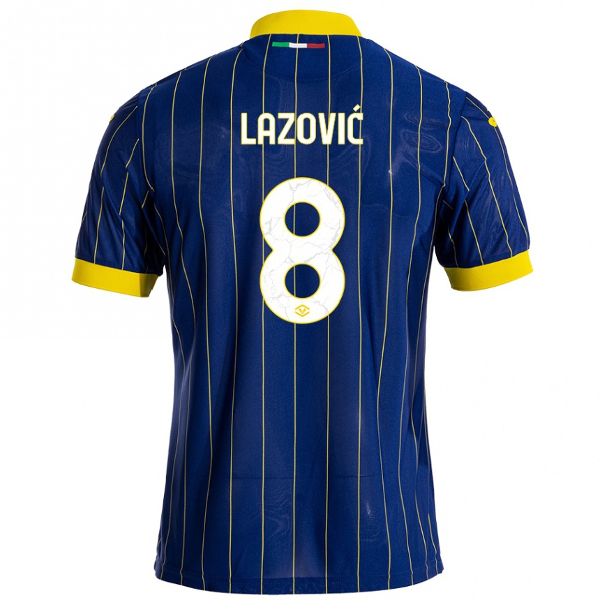 Men Football Darko Lazović #8 Blue Yellow Home Jersey 2024/25 T-Shirt Nz