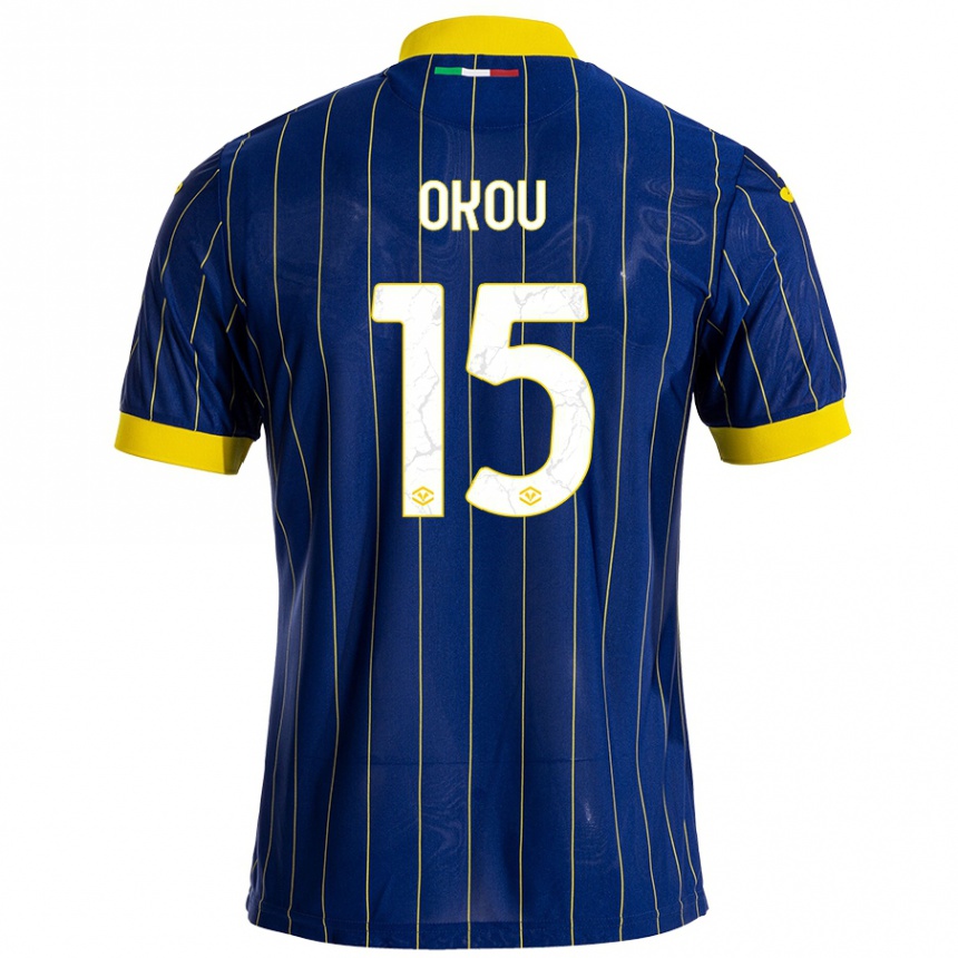 Men Football Yllan Okou #15 Blue Yellow Home Jersey 2024/25 T-Shirt Nz