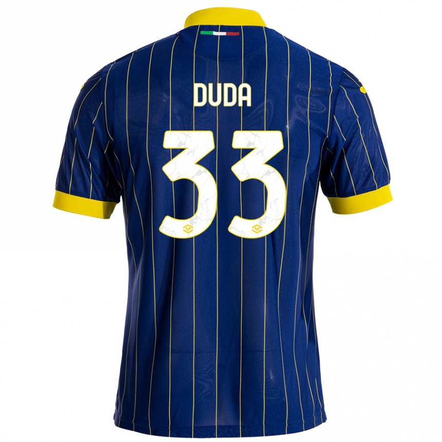 Men Football Ondrej Duda #33 Blue Yellow Home Jersey 2024/25 T-Shirt Nz