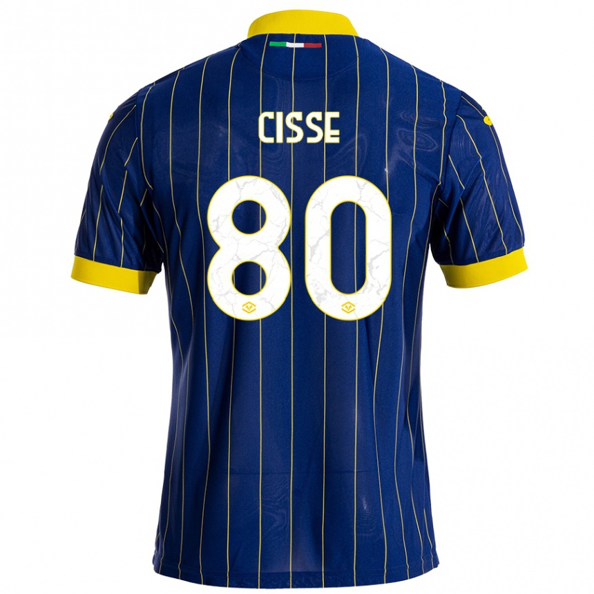 Men Football Alphadjo Cissè #80 Blue Yellow Home Jersey 2024/25 T-Shirt Nz