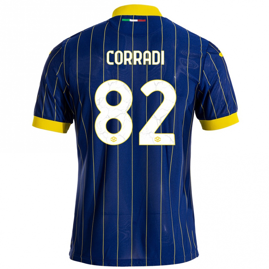 Men Football Christian Corradi #82 Blue Yellow Home Jersey 2024/25 T-Shirt Nz