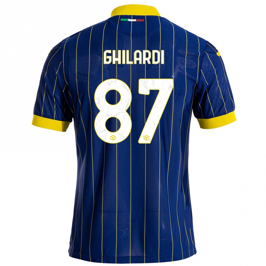 Men Football Daniele Ghilardi #87 Blue Yellow Home Jersey 2024/25 T-Shirt Nz