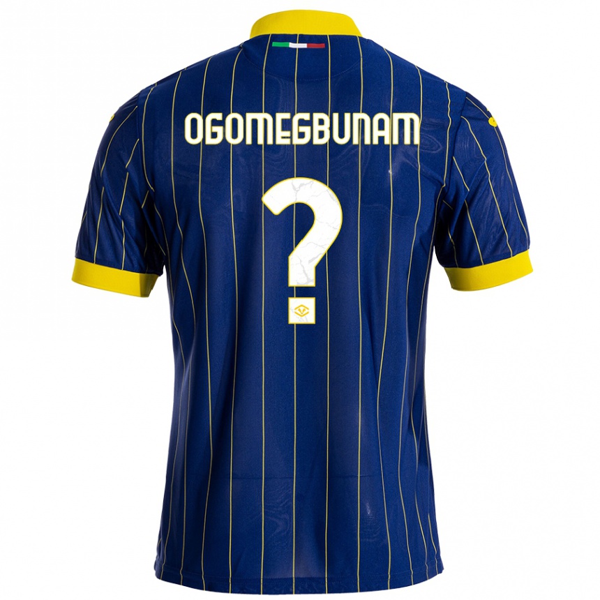 Men Football Izu Ogomegbunam #0 Blue Yellow Home Jersey 2024/25 T-Shirt Nz