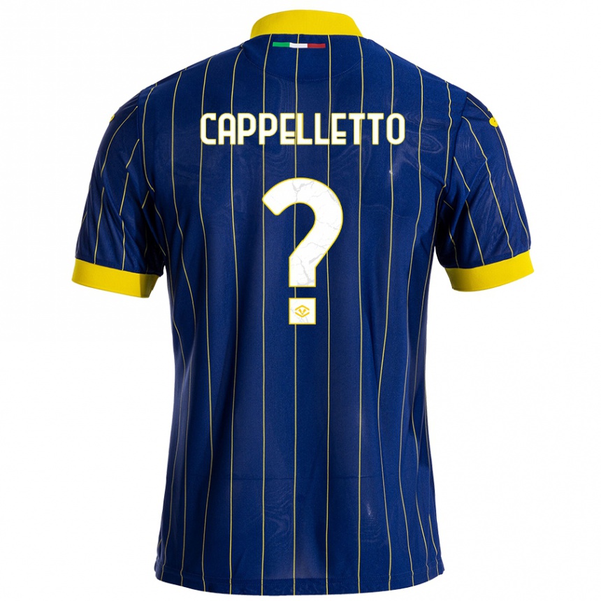 Men Football Bryan Cappelletto #0 Blue Yellow Home Jersey 2024/25 T-Shirt Nz