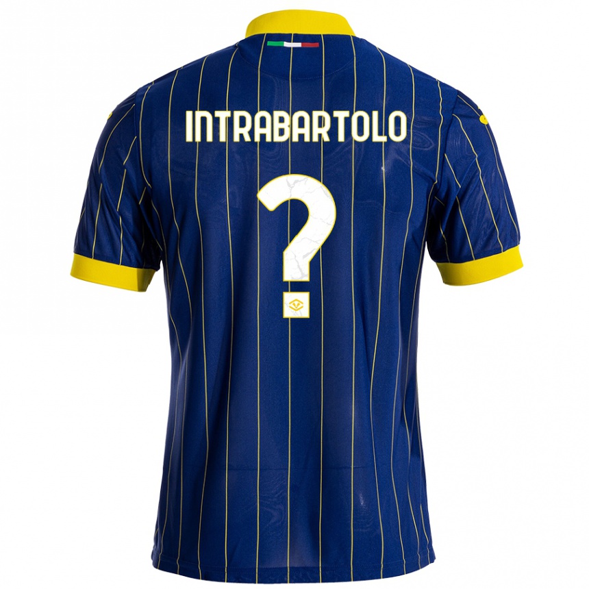 Men Football Denis Intrabartolo #0 Blue Yellow Home Jersey 2024/25 T-Shirt Nz