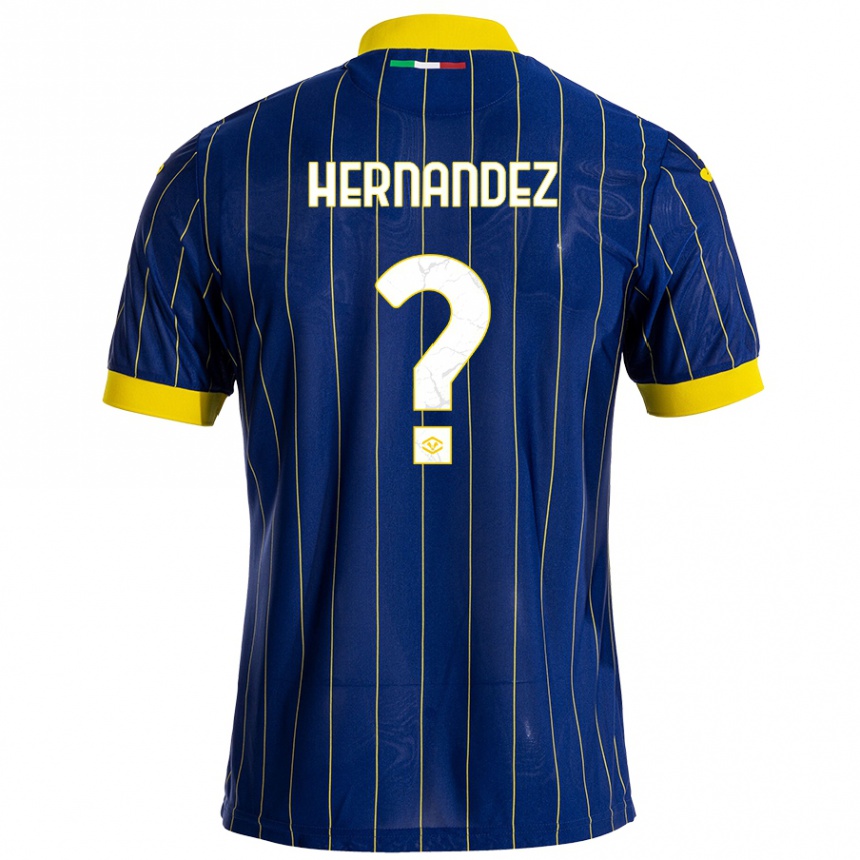 Men Football Joaquin Hernandez #0 Blue Yellow Home Jersey 2024/25 T-Shirt Nz