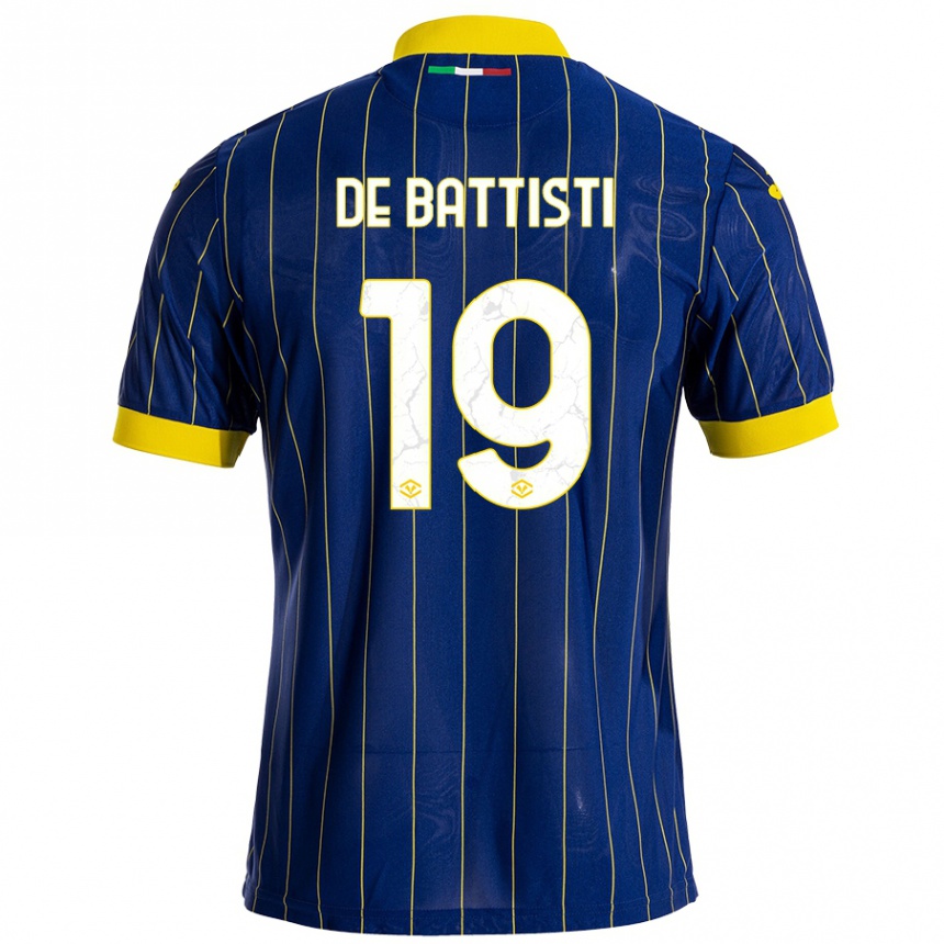 Men Football Davide De Battisti #19 Blue Yellow Home Jersey 2024/25 T-Shirt Nz