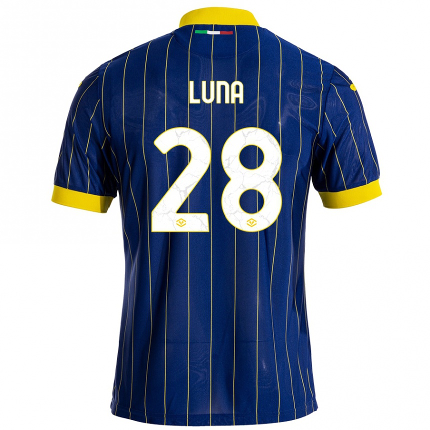 Men Football Agustín Luna #28 Blue Yellow Home Jersey 2024/25 T-Shirt Nz