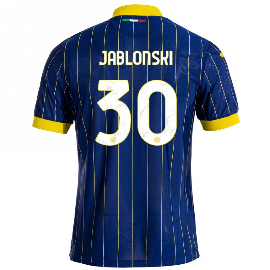 Men Football Darvin Jablonski #30 Blue Yellow Home Jersey 2024/25 T-Shirt Nz