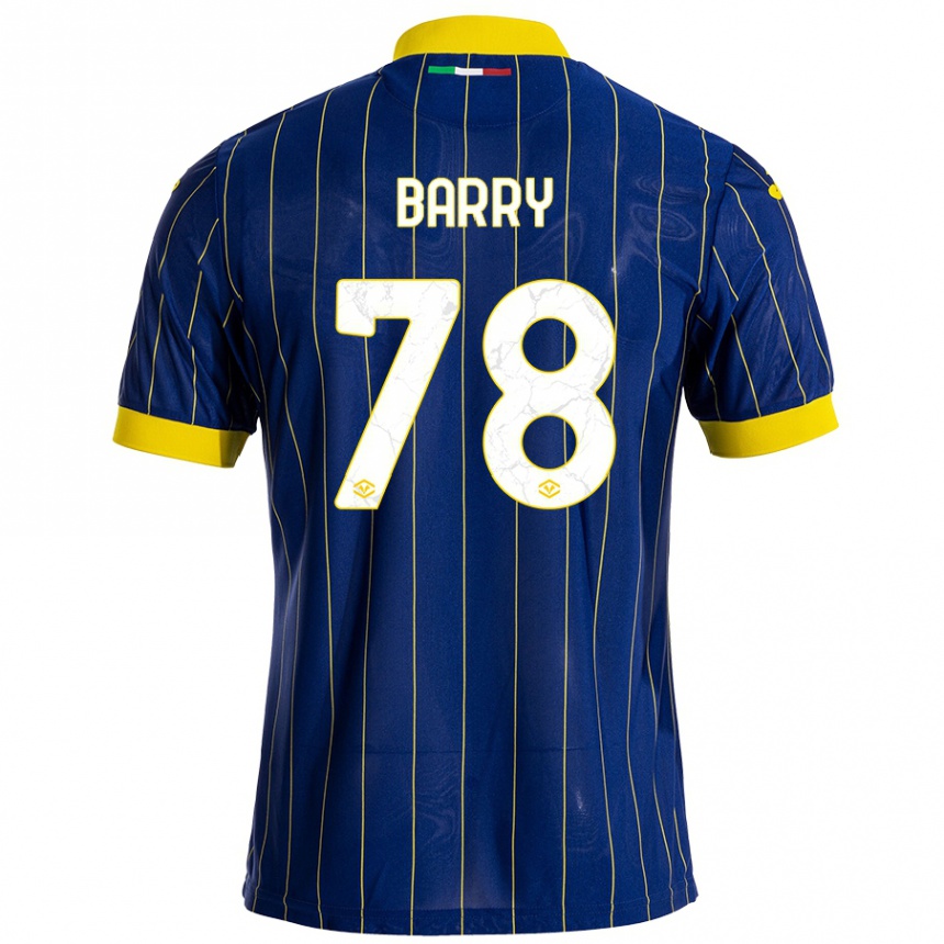 Men Football Oumar Barry #78 Blue Yellow Home Jersey 2024/25 T-Shirt Nz