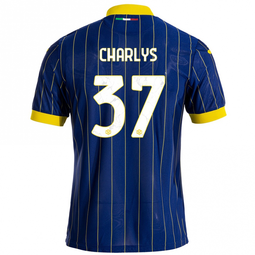 Men Football Charlys #37 Blue Yellow Home Jersey 2024/25 T-Shirt Nz