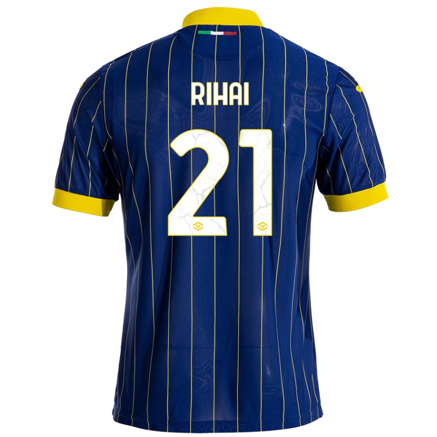 Men Football Aiman Rihai #21 Blue Yellow Home Jersey 2024/25 T-Shirt Nz