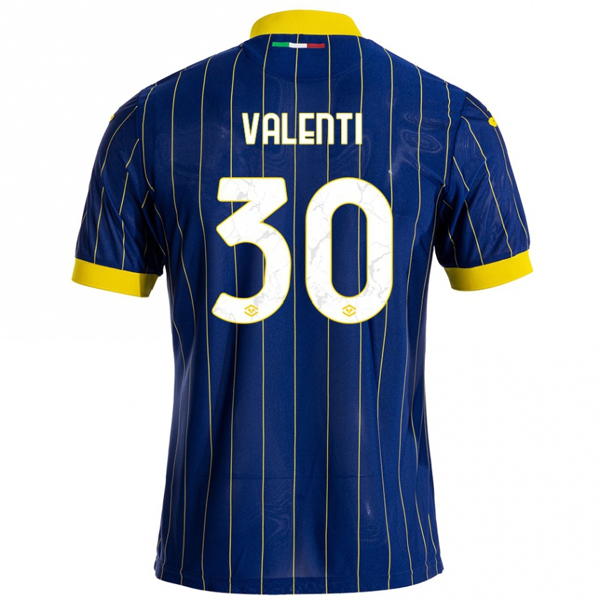 Men Football Francesco Valenti #30 Blue Yellow Home Jersey 2024/25 T-Shirt Nz