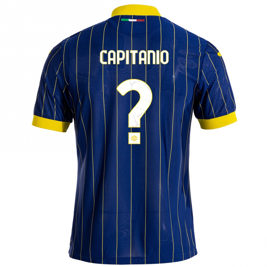 Men Football Alex Capitanio #0 Blue Yellow Home Jersey 2024/25 T-Shirt Nz