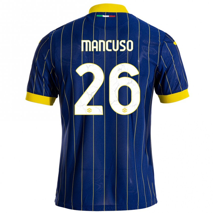 Men Football Giulia Mancuso #26 Blue Yellow Home Jersey 2024/25 T-Shirt Nz