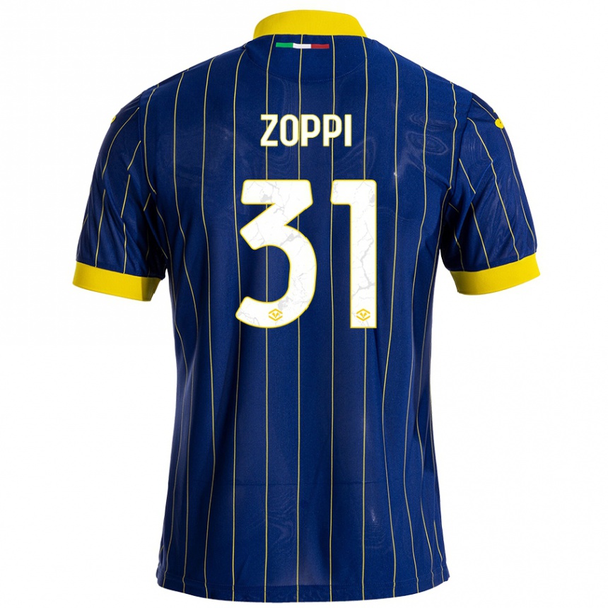 Men Football Sofia Zoppi #31 Blue Yellow Home Jersey 2024/25 T-Shirt Nz