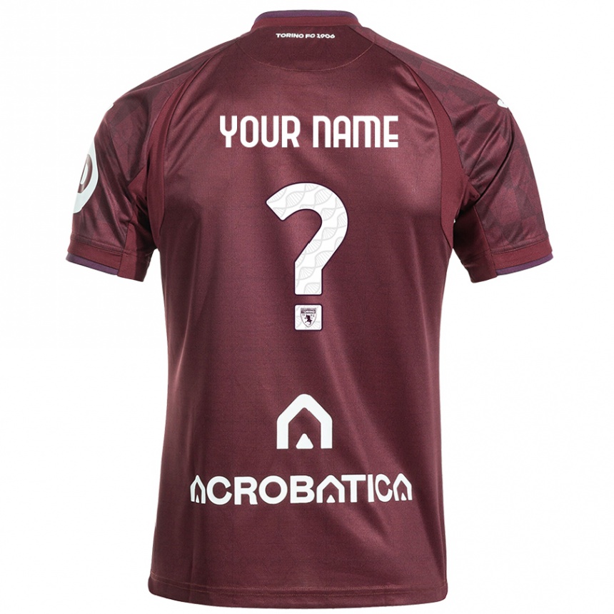 Men Football Your Name #0 Maroon White Home Jersey 2024/25 T-Shirt Nz