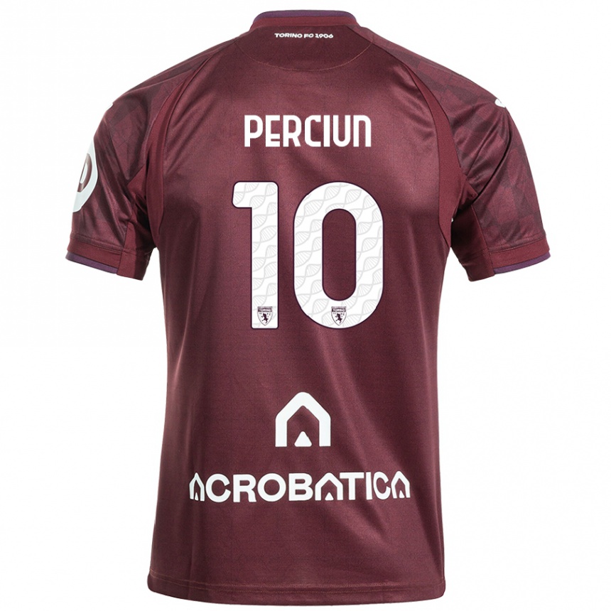 Men Football Sergiu Perciun #10 Maroon White Home Jersey 2024/25 T-Shirt Nz