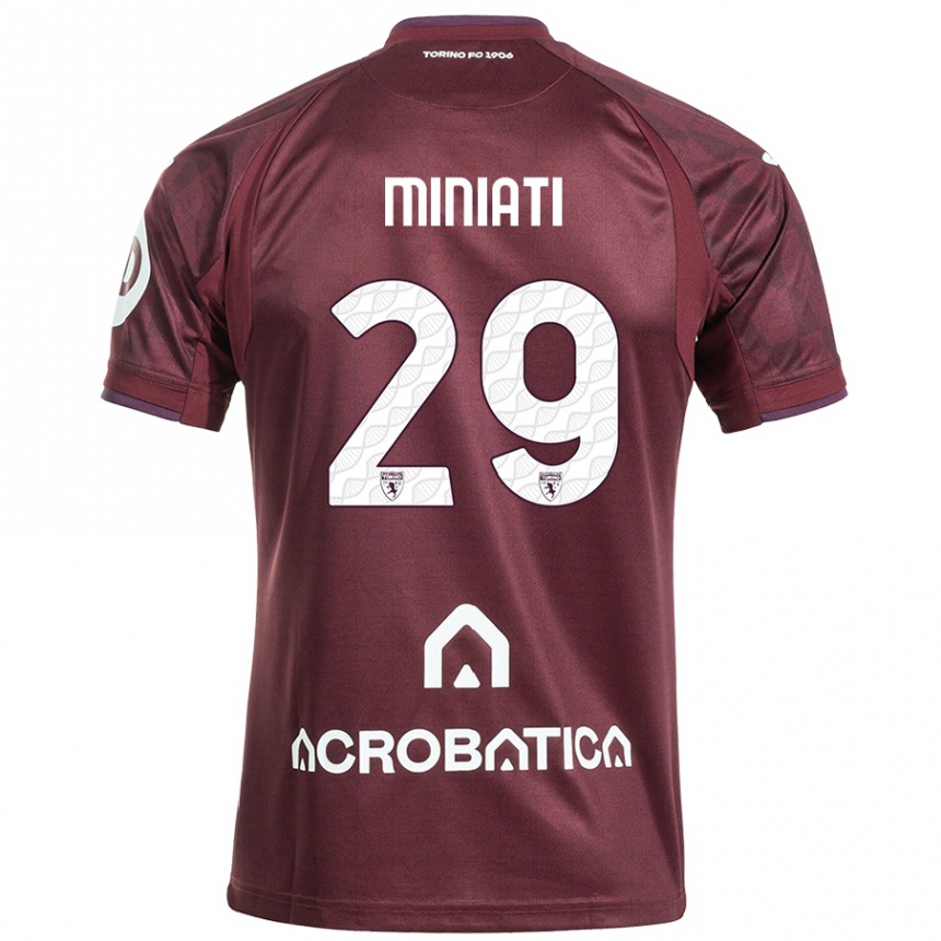 Men Football Elisa Miniati #29 Maroon White Home Jersey 2024/25 T-Shirt Nz