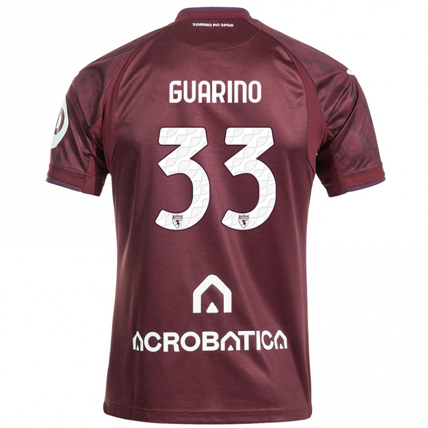 Men Football Rita Guarino #33 Maroon White Home Jersey 2024/25 T-Shirt Nz