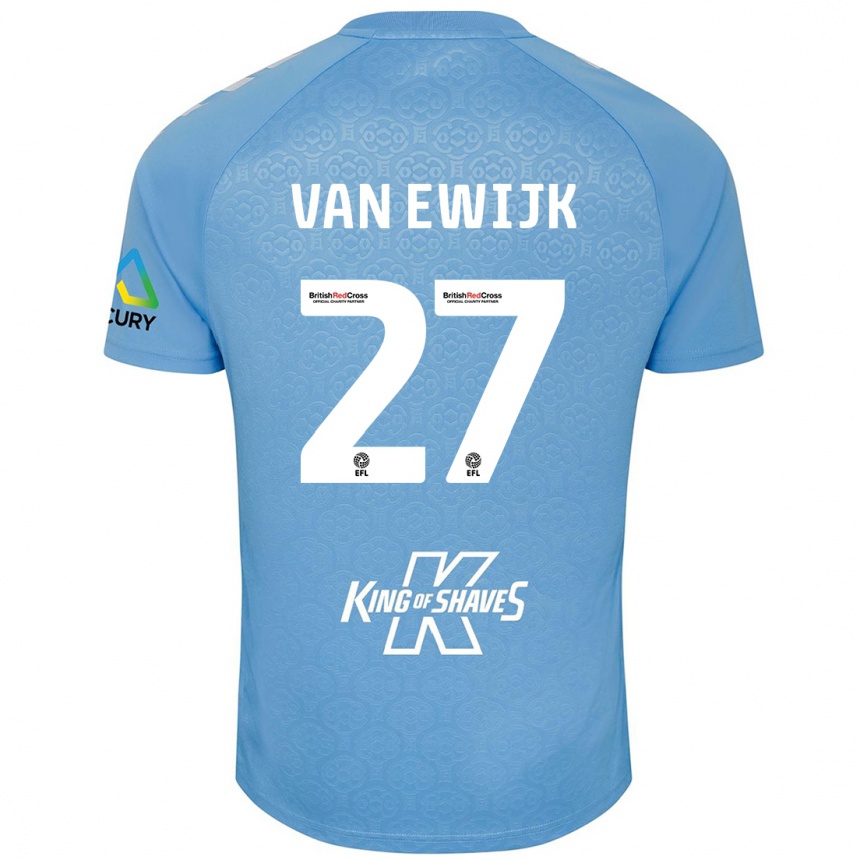 Men Football Milan Van Ewijk #27 Blue White Home Jersey 2024/25 T-Shirt Nz