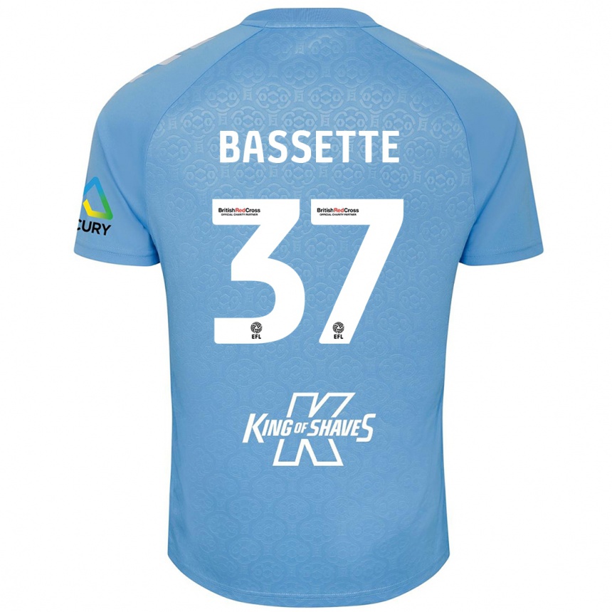 Men Football Norman Bassette #37 Blue White Home Jersey 2024/25 T-Shirt Nz