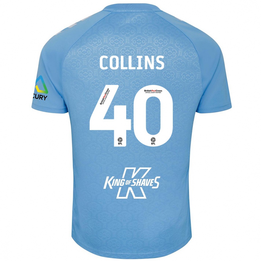 Men Football Brad Collins #40 Blue White Home Jersey 2024/25 T-Shirt Nz