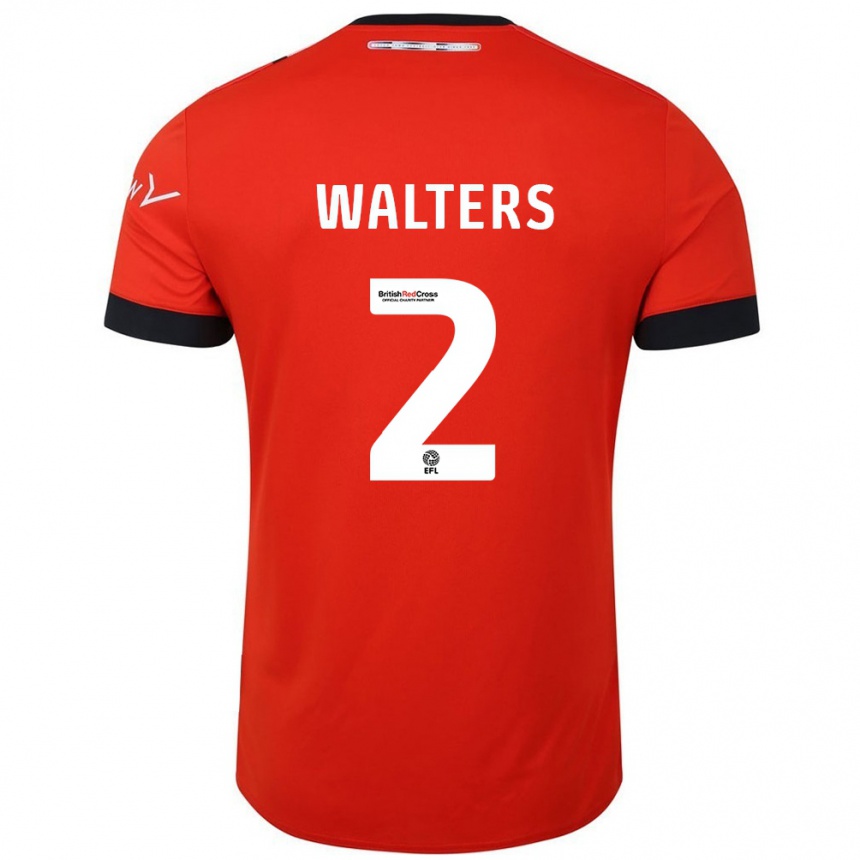 Men Football Reuell Walters #2 Orange Black Home Jersey 2024/25 T-Shirt Nz