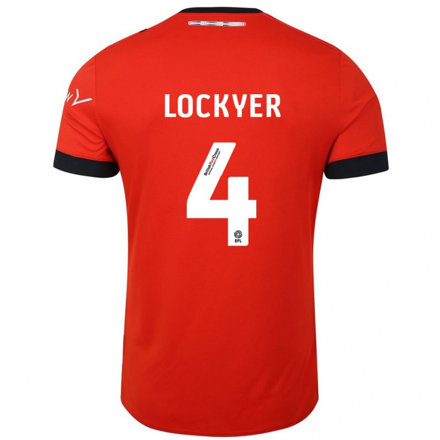 Men Football Tom Lockyer #4 Orange Black Home Jersey 2024/25 T-Shirt Nz