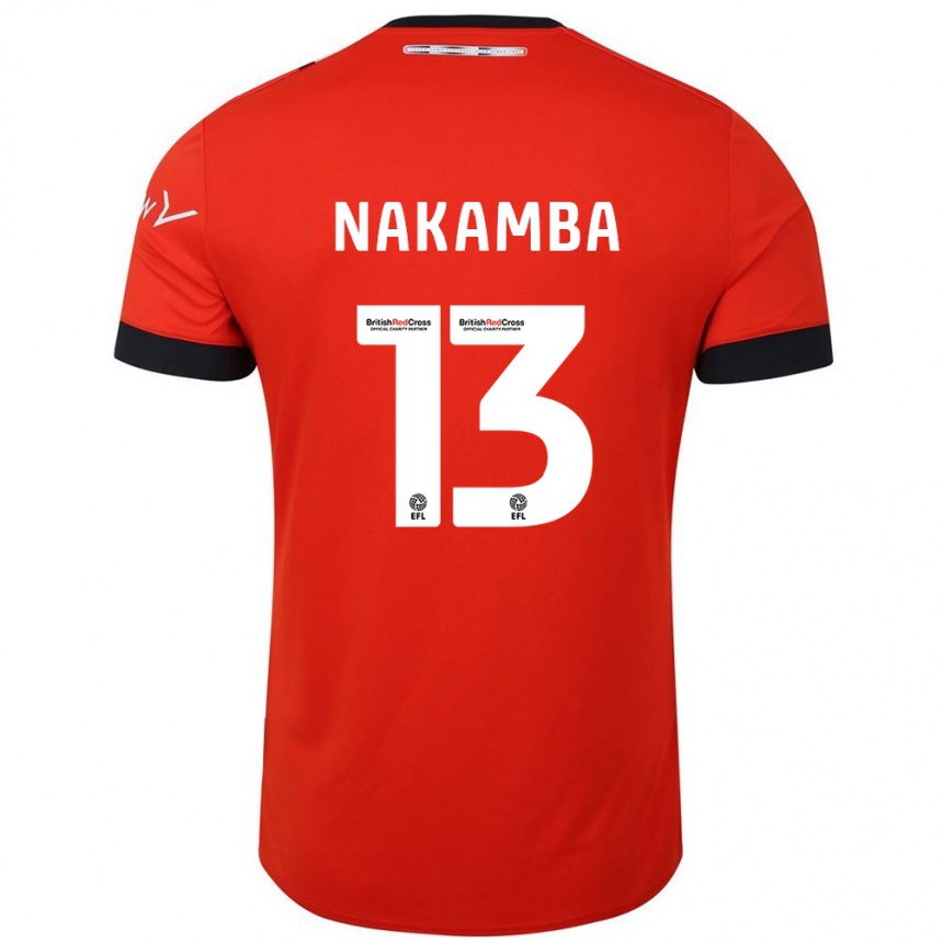 Men Football Marvelous Nakamba #13 Orange Black Home Jersey 2024/25 T-Shirt Nz