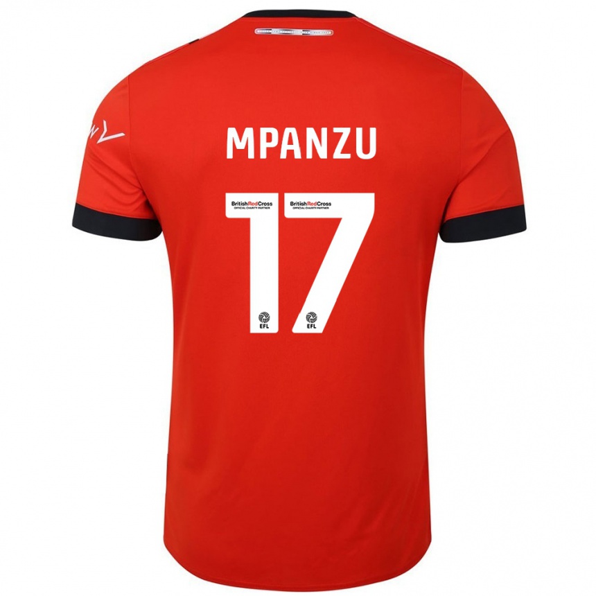 Men Football Pelly Ruddock Mpanzu #17 Orange Black Home Jersey 2024/25 T-Shirt Nz