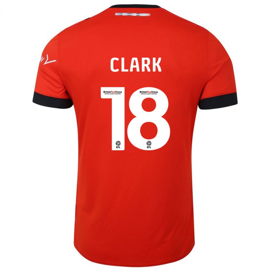 Men Football Jordan Clark #18 Orange Black Home Jersey 2024/25 T-Shirt Nz